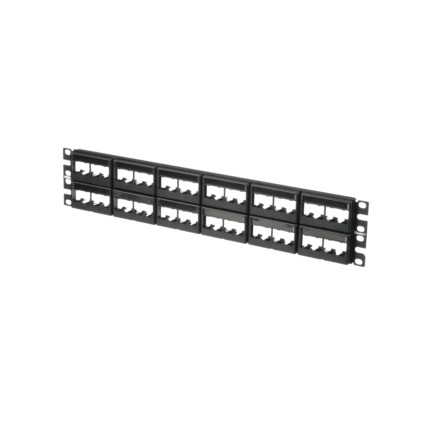 Panel de Parcheo Modular Mini-Com (Sin Conectores), Plano, Sin Blindaje, Con Etiqueta y Cubierta, de 48 Puertos, 2UR
