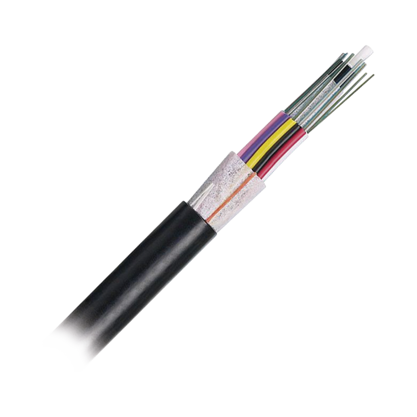 Cable de Fibra Óptica 12 Hilos, OSP (Planta Externa), No Armada (Dieléctrica), MDPE (Polietileno de Media Densidad), Multimodo OM3 50/125 Optimizada, Precio Por Metro