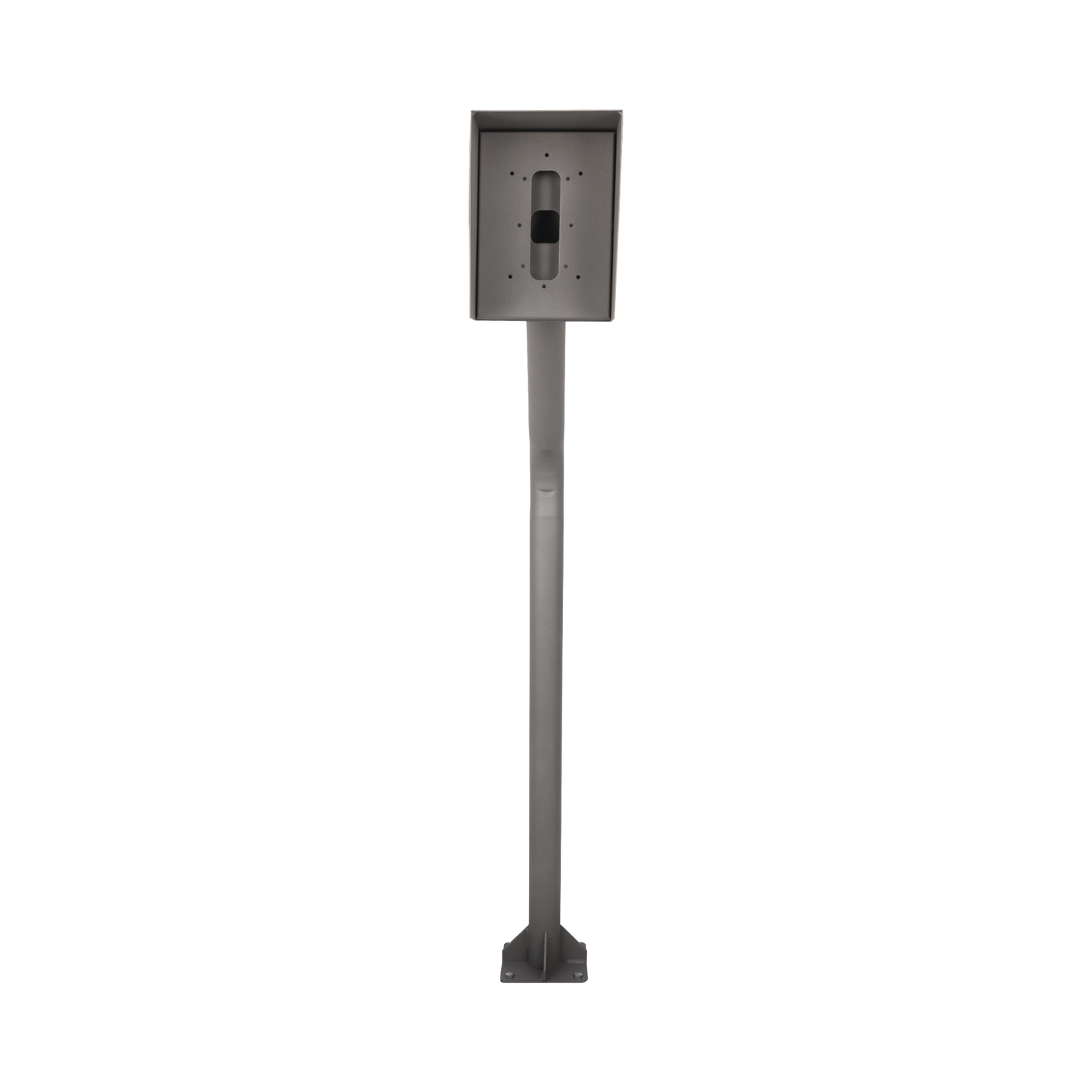Poste y Cubierta industrial para montaje de Porteros IP Fanvil y Grandstream, altura de 1.2 metros, pintura electrostática color gris.