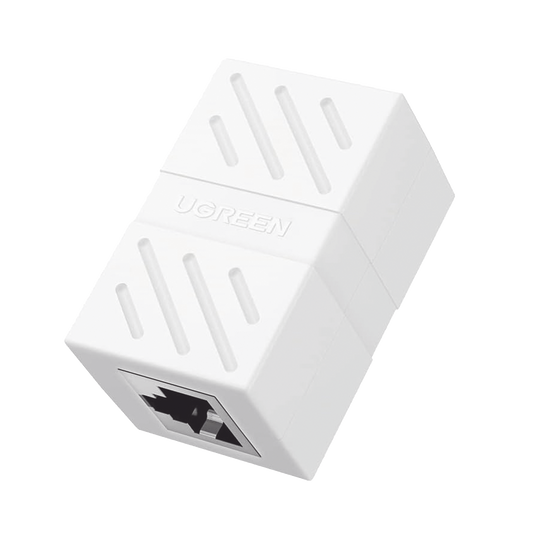 Acoplador (Extensor de Cable Ethernet RJ45 a RJ45) | 1000Mbps | Compatibilidad con Cat7 Cat6A Cat6 Cat5e | Compatible con POE | Ignífugo | ABS | Color Blanco
