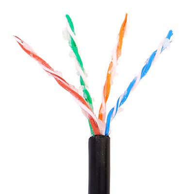 Bobina 305m | Cat5e con gel para exterior | Negro | Uso Exterior