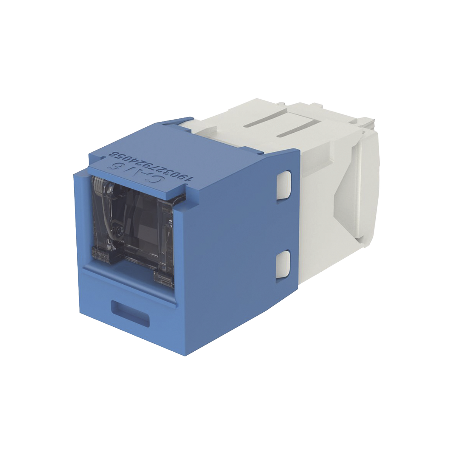 Conector Jack RJ45 Estilo TG con Ventana, Mini-Com, Categoría 6, de 8 Posiciones y 8 Cables, Color Azul