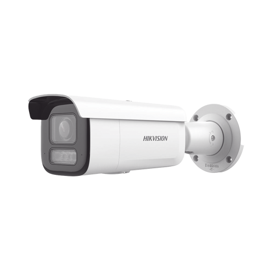 [Dual Light + 2 Micrófonos Integrados] Bala IP 6 Megapixel / Lente Mot. 2.8 a 12 mm / 60 mts Luz Blanca + 60 mts IR / Exterior IP67 / IK10 /  WDR 120 dB / PoE+ / ACUSENSE / Alarmas I/O / Micro SD / ONVIF / Metal / ACUSEEK