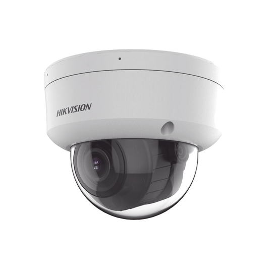 [Dual Light + 2 Micrófonos Integrados] Domo IP 4 Megapixel / Lente Mot. 2.8 a 12 mm / 40 mts Luz Blanca + 40 mts IR / ACUSENSE / Exterior IP67 / IK10 / WDR 120 dB / PoE / ONVIF / Alarmas I/O / Micro SD / Metal / ACUSEEK