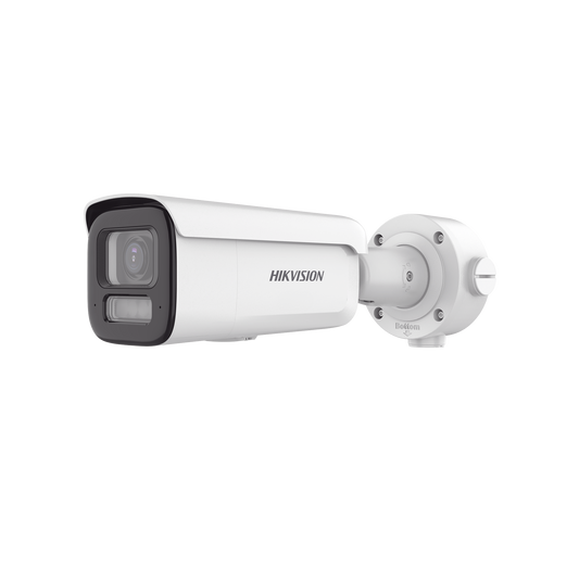 Bala IP 8 Megapixel (4K) / Lente Mot. 2.7 a 13.5 mm / Dual Light (60 mts IR + 60 mts Luz Blanca) / Darkfighter S / Exterior IP67  / IK10 / WDR 130 dB / 4 Analíticos: AcuSense, Deteccion Facial, Conteo de Personas por Cruce y Zona