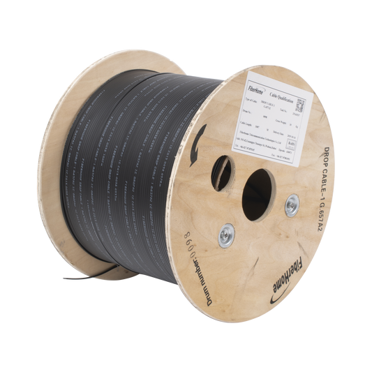 1 km Fibra Óptica Drop, Interior/Exterior G.657A2 Unifibra, Dieléctrica, Forro Negro