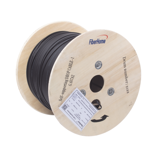 1 km Fibra Óptica Mini Figura 8 G.657A2 tipo Drop Unifibra, Negro, Span 80