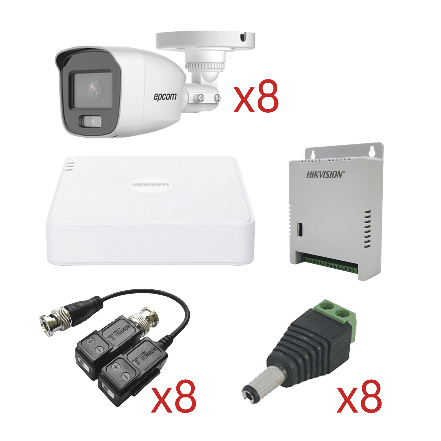 Kit 8 Cámaras Bala TurboHD con Audio 1080p | DVR 8 Canales 1080p lite | Uso Exterior