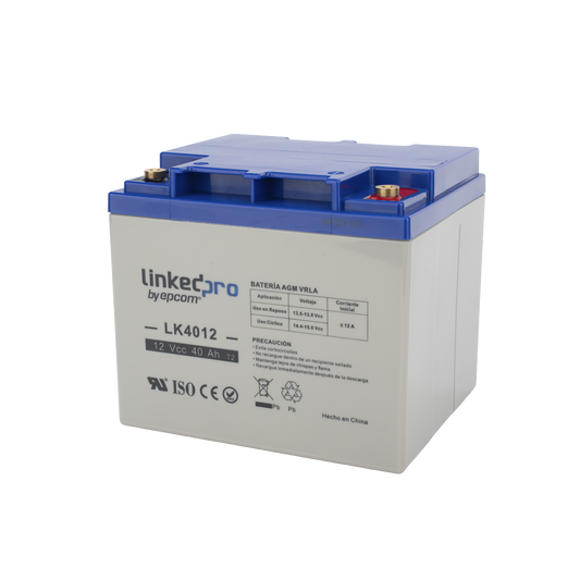 Batería de respaldo 12 V | 40 Ah | AGM | Especial para Seguridad Electrónica | UPS | Sistemas de Emergencia | Certificada UL | Vida útil 5 años | Terminales T2