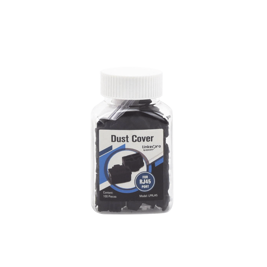Bote con 100 Protectores Anti-Polvo para Puerto RJ45 Color Negro