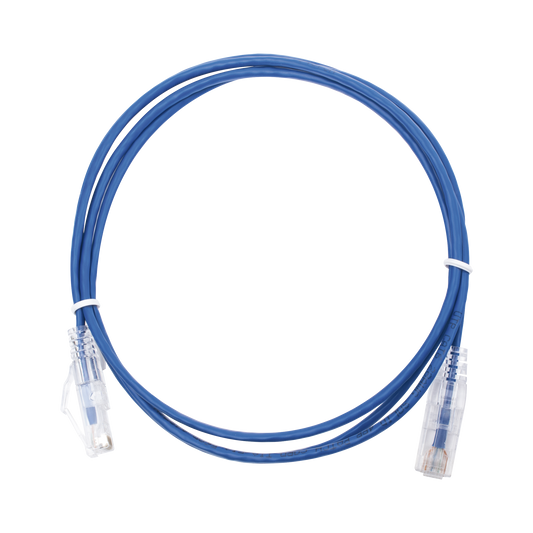 Cable de Parcheo Slim UTP Cat6 - 1.5 Metros (4.92 Pies) Azul Diámetro Reducido (28 AWG)