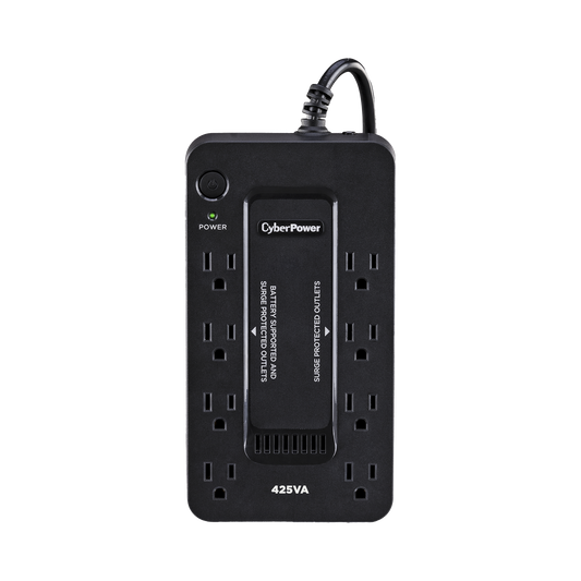 UPS de 425 VA/255 W, Topología Standby, Entrada 120 Vca NEMA 5-15P, Tipo Gabinete Compacto, Con 8 Tomas NEMA 5-15R