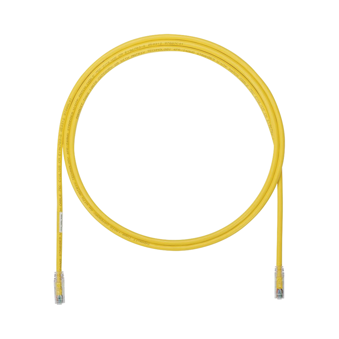 Cable de Parcheo UTP, Cat6A, 24 AWG, CM, Color Amarillo, 0.91 Metros (3 Pies)