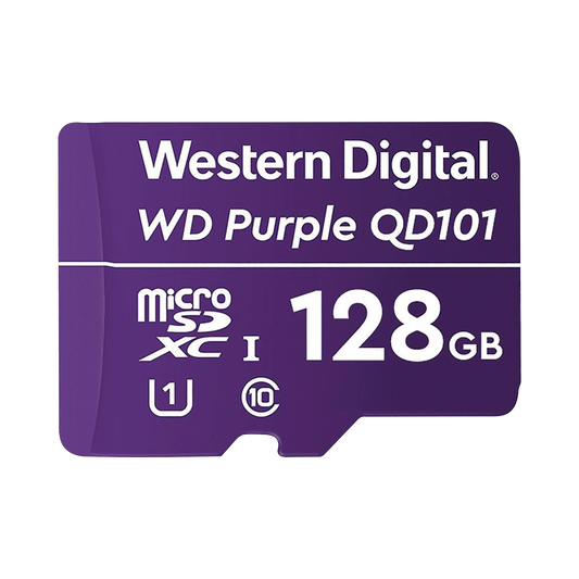 Memoria microSD de 128 GB PURPLE, Especial Videovigilancia