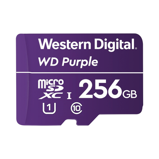 Memoria microSD de 256 GB PURPLE, Especial Videovigilancia