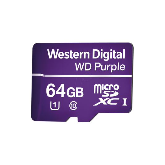 Memoria microSD de 64GB PURPLE, Especial Videovigilancia