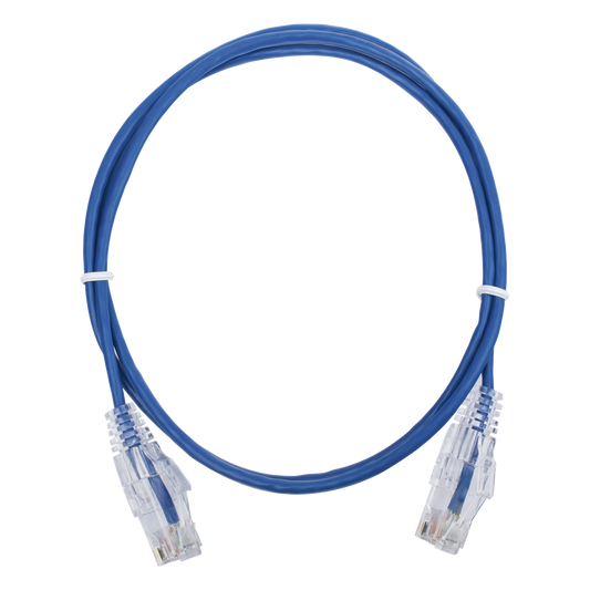 Cable de Parcheo Slim UTP Cat6 - 1 Metro (3.28 Pies), Azul, Diámetro Reducido (28 AWG)