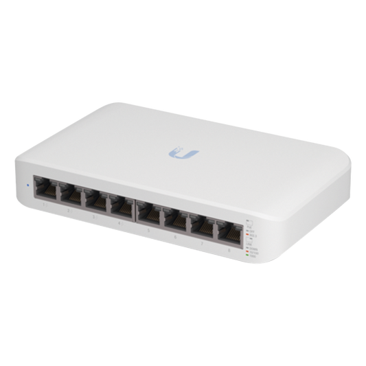 Switch UniFi Lite Administrable PoE de 8 Puertos 10/100/1000 Mbps (4 puertos 802.3af/at), 52 W