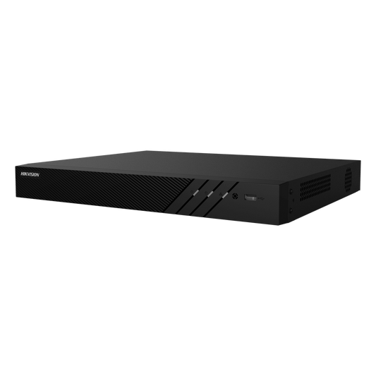 NVR 8 Megapixel (4K) (Compatible con Cámaras ACUSENSE) / 16 canales IP / 16 Puertos PoE+ / 2 Bahías de Disco Duro / Salida de Vídeo en 4K / 300 Metros PoE Modo Extendido