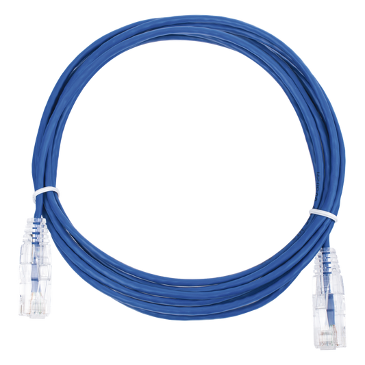 Cable de Parcheo Slim UTP Cat6 - 3 Metros (9.84 Pies) Azul Diámetro Reducido (28 AWG)